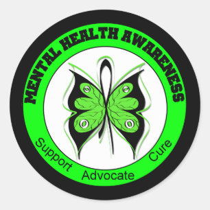 Butterfly Circle Mental Health Awareness Classic Round Sticker