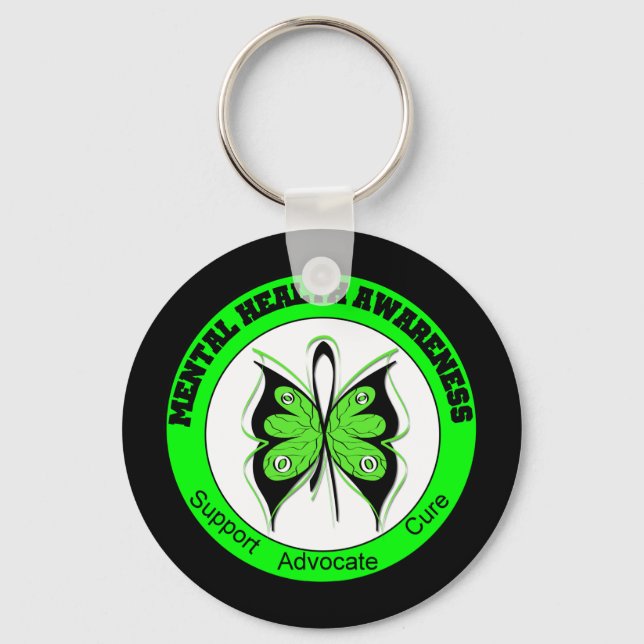 Butterfly Circle Mental Health Awareness Key Ring (Front)