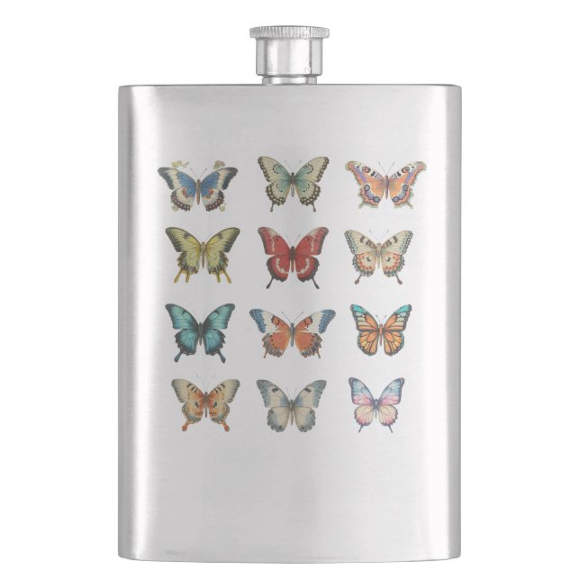 Butterfly Classic Flask | Gift for Her (Front)