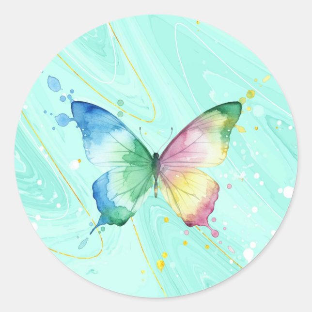 Butterfly Classic Round Sticker (Front)