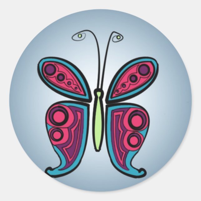 Butterfly Classic Round Sticker (Front)