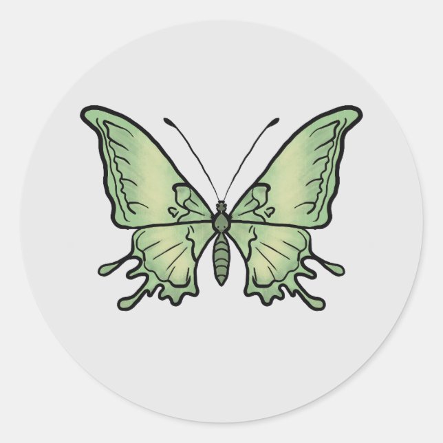butterfly classic round sticker (Front)