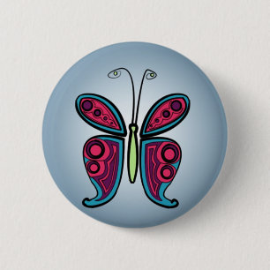 Butterfly Classic Round Sticker 6 Cm Round Badge