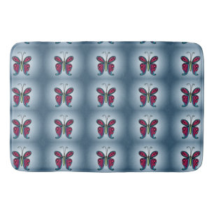 Butterfly Classic Round Sticker Ceramic Ornament Bath Mat