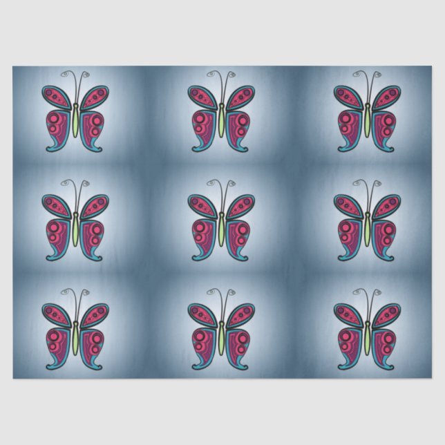 Butterfly Classic Round Sticker Table Number Tissue Paper (Front)