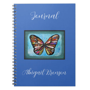 Butterfly Collage Art Customizable Name Title Notebook