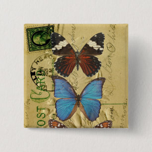 Butterfly collection 15 cm square badge
