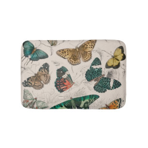 Butterfly Collection Antique Butterflies Bath Mat