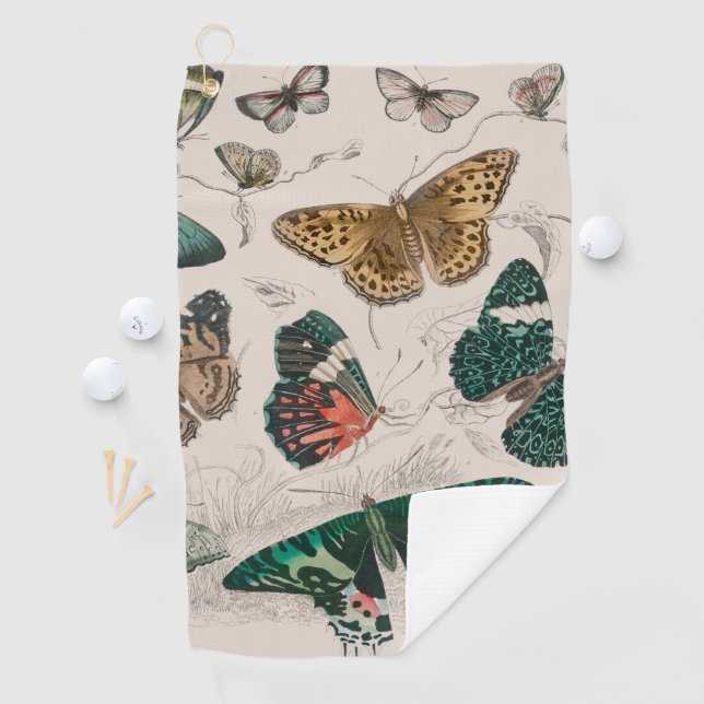 Butterfly Collection Antique Butterflies Golf Towel (InSitu)