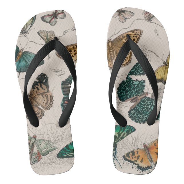 Butterfly Collection Antique Butterflies Thongs (Footbed)