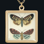 Butterfly Collection by Chariklia Zarris Gold Plated Necklace<br><div class="desc">This painting by Chariklia Zarris is a lepidopterists' dream! An amazingly detailed print of a butterfly collection,  this piece is stunning in its use of colour. Get your copy today!</div>