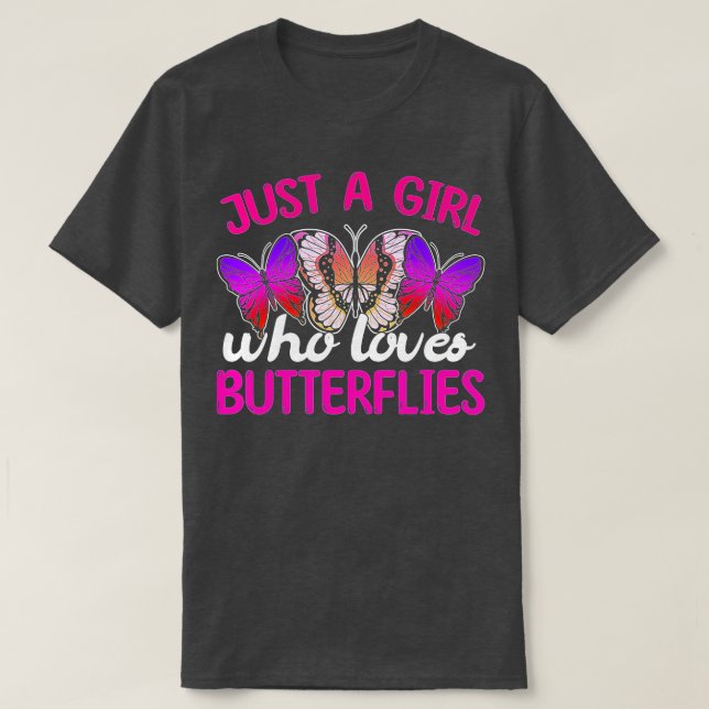 Butterfly Collector Lepidopterist Women Girls Butt T-Shirt (Design Front)