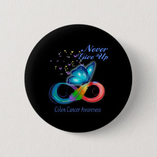 Butterfly Colon Cancer Awareness  6 Cm Round Badge
