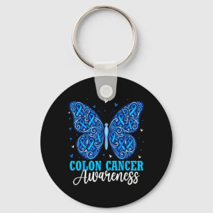 Butterfly Colon Cancer Awareness Month Survivor Key Ring