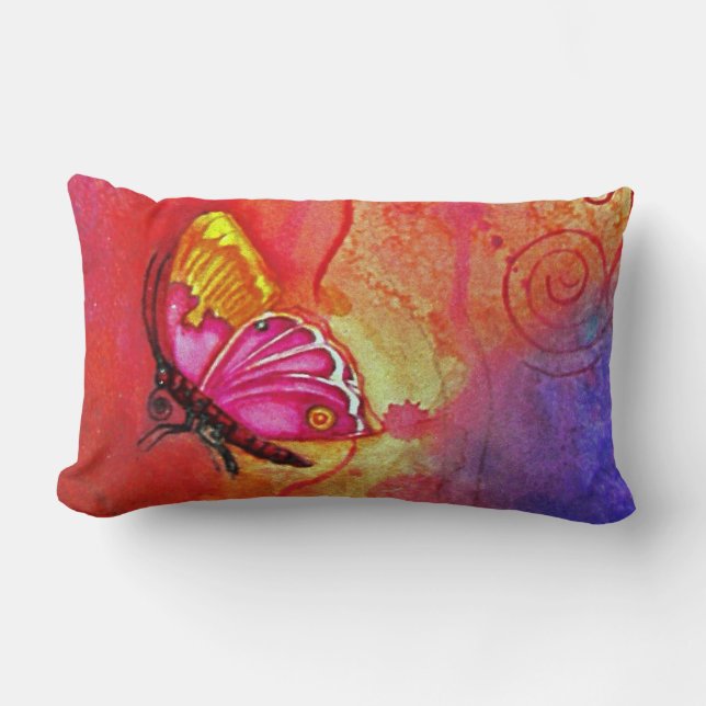 Butterfly Colour Blast Light Lumbar Cushion (Front)