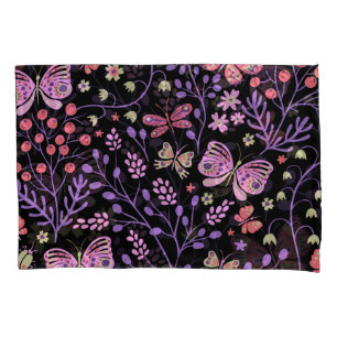 Butterfly Colourful And Flowers Rose cute Pillowcase