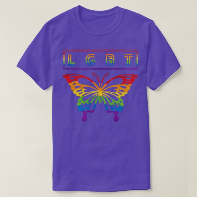 Butterfly Colourful LGBT T-Shirt (Design Front)