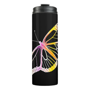 Butterfly Colourful Monarch Rainbow Drawing Thermal Tumbler
