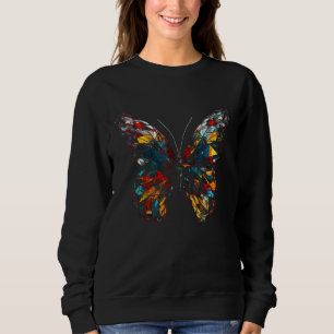 Butterfly Colourful Polygon  Animal Butterfly Sweatshirt