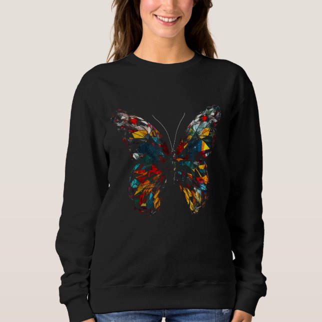 Butterfly Colourful Polygon  Animal Butterfly Sweatshirt (Front)