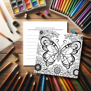 Butterfly Colouring Pages with Journal Invitation