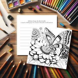 Butterfly Colouring Pages with Journal Invitation