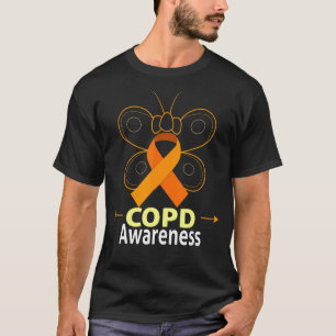 Butterfly Copd Orange Ribbon Copd Awareness T-Shirt