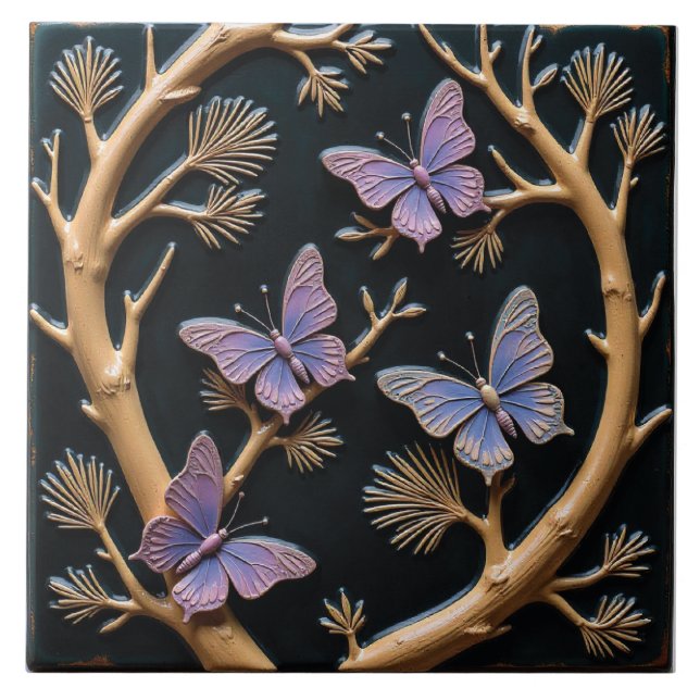 Butterfly Cotillion Ceramic Tile (Front)