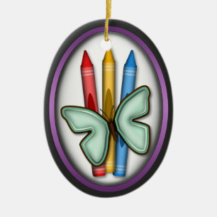 Butterfly & Crayons - Gift for Artist Ornament