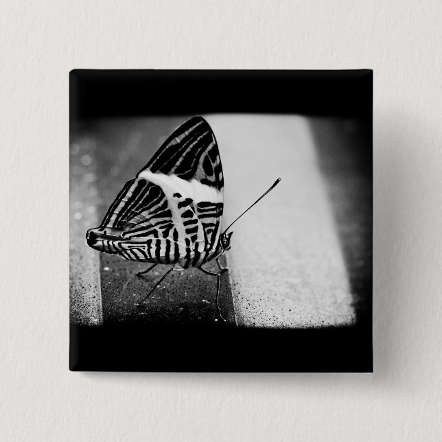 butterfly crossing 15 cm square badge (Front)