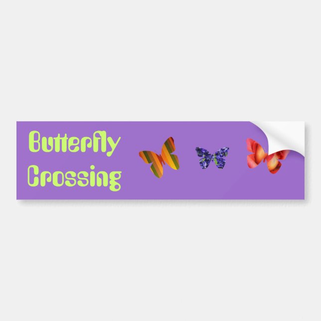 Butterfly Crossing Bumper Sticker (Front)