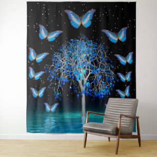 Butterfly Crystal Tree Tapestry