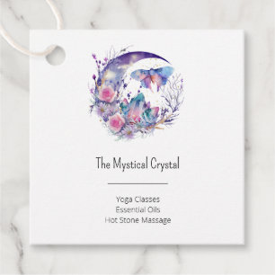 Butterfly Crystals Crescent Moon Flowers Spiritual Favour Tags