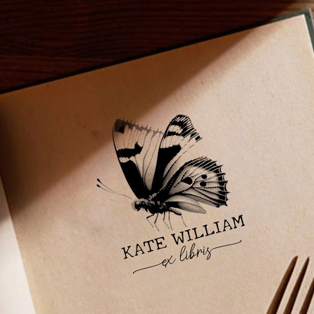  Butterfly Custom ex libris Self-inking Stamp (Creator Uploaded)