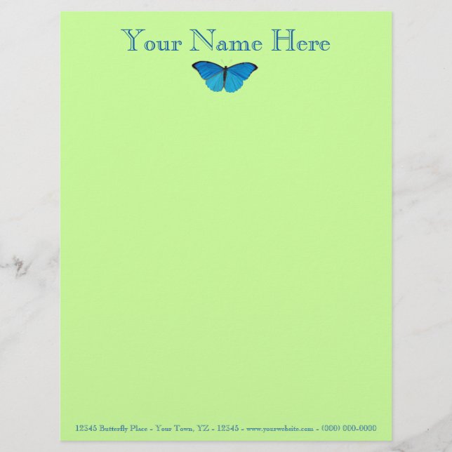Butterfly Custom Letterhead (Front)