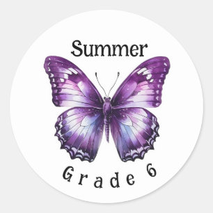 Butterfly Custom Name Grade School Sticker Label