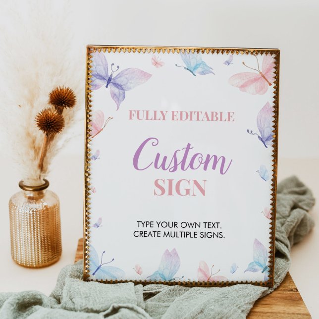 Butterfly Custom Party Sign Whimsical (Creator Uploaded)