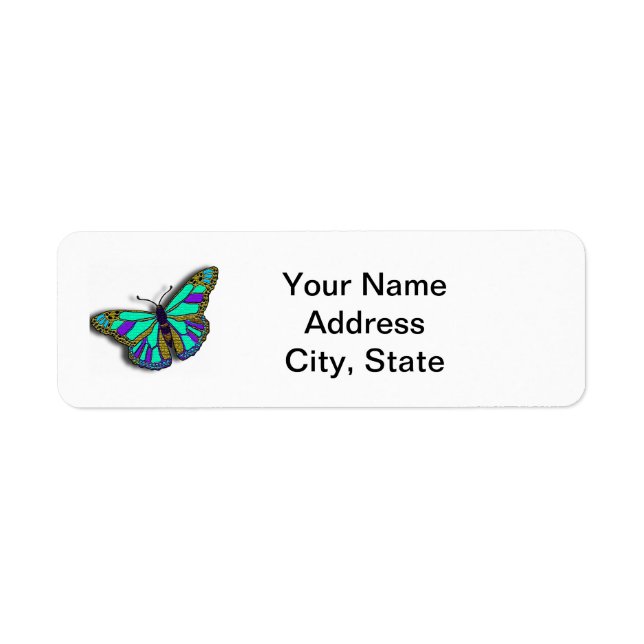 Butterfly Customisable Return Address Label (Front)