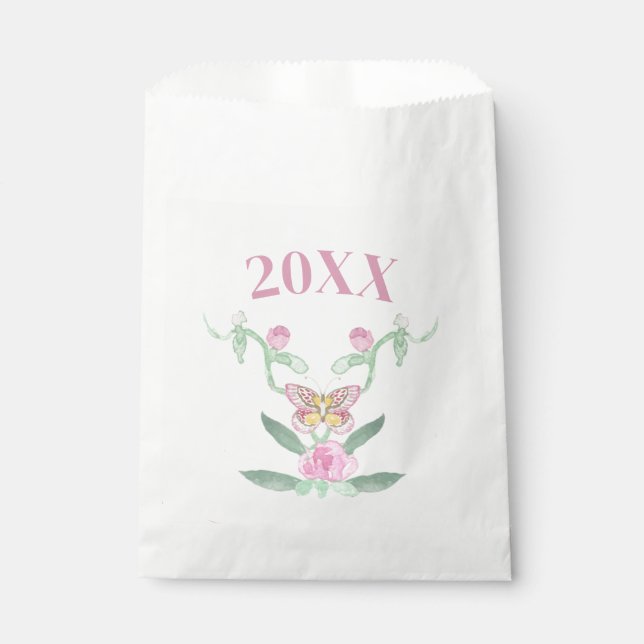 Butterfly Customizabl Graduation Crest Graduation  Favour Bag (Front)