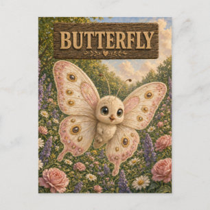 Butterfly Cute Baby Storybook Nursery Animal Postcard