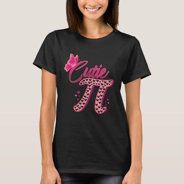 Butterfly Cute Pi Math Holiday Mathematics Pi Day T-Shirt (Front)