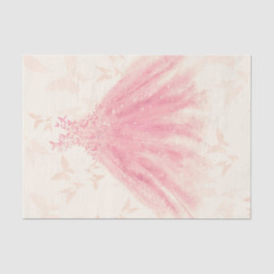 Butterfly Dance Peach Sparkle Dress Bridal Shower Tissue Paper
