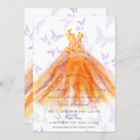 Butterfly Dance Purple Orange Dress Bridal Shower