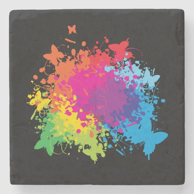 Butterfly Dance Stone Coaster (Front)