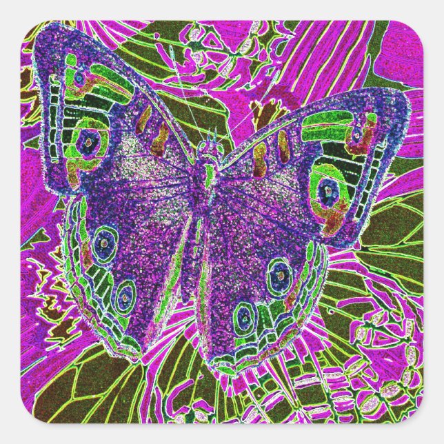 Butterfly Delight Square Sticker (Front)