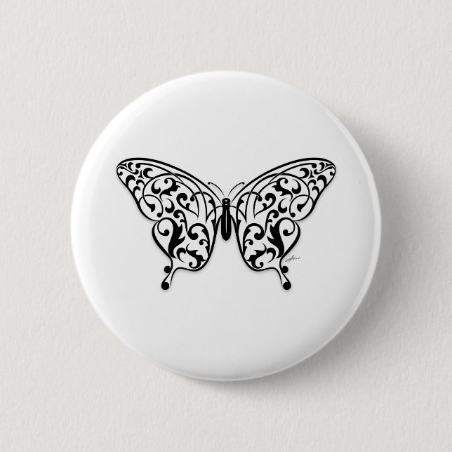 Butterfly_Design 6 Cm Round Badge (Front)