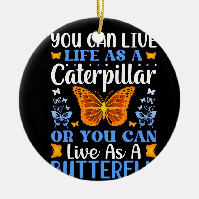 butterfly-design-bundle ceramic ornament (Front)