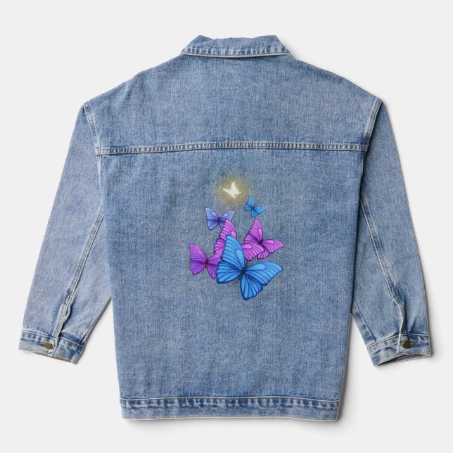 Butterfly Design Denim Jacket (Back)