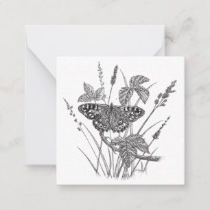 Butterfly Design Flat Note Card