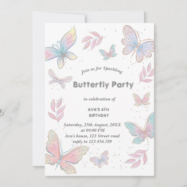 Butterfly design invitation (Front)